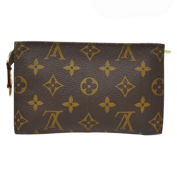 LOUIS VUITTON Logo BUCKET PM Pouch Bag Monogram Leather Brown France 60EF633 - Picture 3 of 13